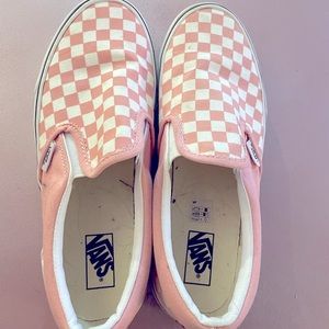 Checked pink slip on Vans